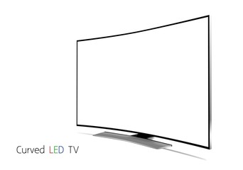 curved LED TV - obrazy, fototapety, plakaty