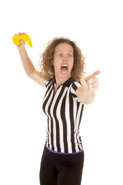 Woman Referee Ready To Throw Yellow Flag