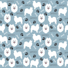 Samoyed dog pattern vector illustration