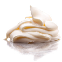 Mayonnaise swirl  isolated on white background cutout
