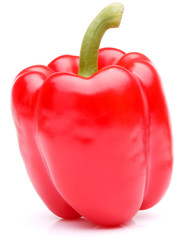 Red sweet bell pepper isolated on white background cutout