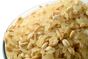 Rice, spelled and barley