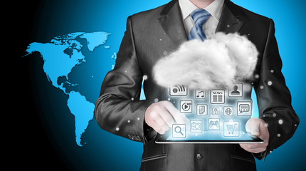 Cloud computing, technology connectivity concept