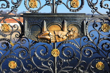 Sculpture from Prague Charles Bridge, Czech Republic 