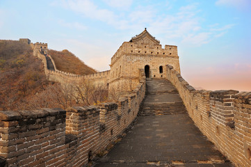 The Great Wall of China with beautiful sky
