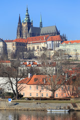 Prague gothic Castle above River Vltava, Czech Republic