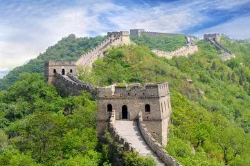 Papier Peint photo Lavable Mur chinois Grande muraille de Chine en été