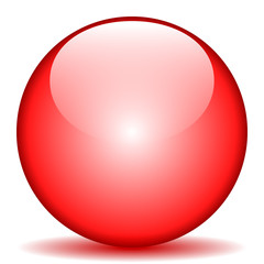 Red glass button