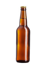 brown beer isolated on white background
