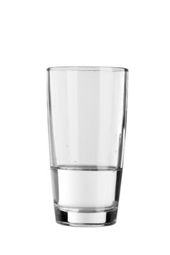 glass with water on white background