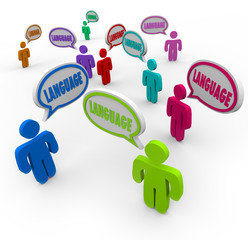 Language Speech Bubbles People Talking Speaking Different Divers