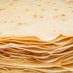 stack of pancakes fried beautiful closeup