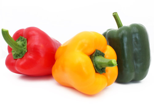 Poivrons - Green, red and yellow peppers