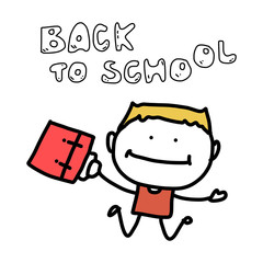 hand drawing cartoon back to school