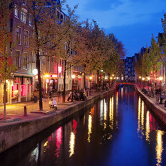 Fototapeta premium Red Light District in Amsterdam