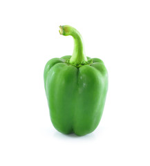 Green bell pepper isolated on white