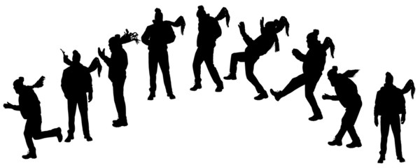 Vector silhouette of man.