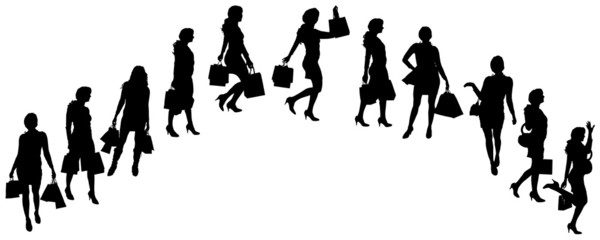 Vector silhouette of a woman.