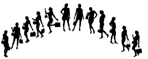 Vector silhouette of a woman.