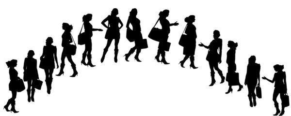 Vector silhouette of a businesswoman.
