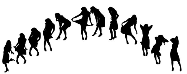 Vector silhouette of a woman.