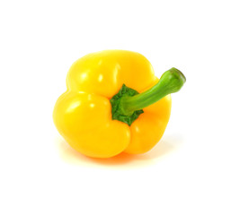 Yellow bell pepper isolated on white