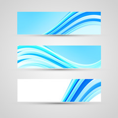 Vector banners blue ocean