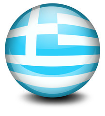 A ball with the flag of Greece