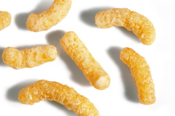 Air corn sticks closeup background © romankorytov