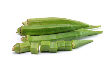 okra on white background
