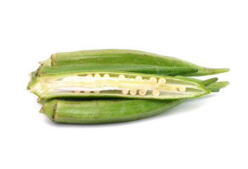 okra on white background