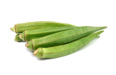 okra on white background
