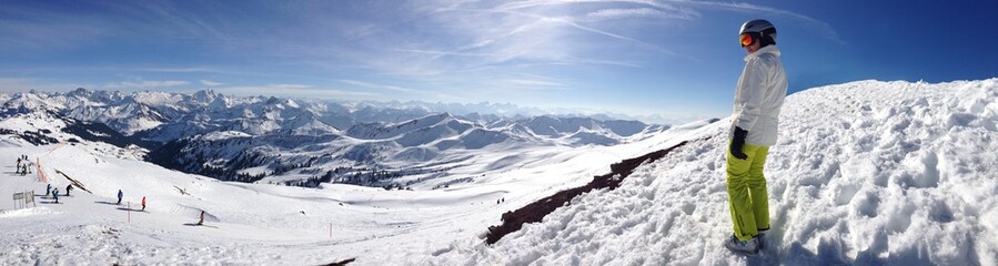 Skifahren-Panoramaaufnahme