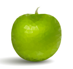 Green apple fruit in origami style