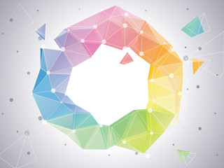 Low-poly Abstract Color Circle