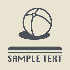Beach ball icon or sign, vector illustration