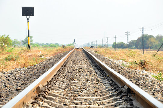 Railroad in rural scenery