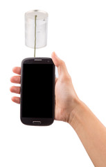 Smart Phone And Tin Can Telephone