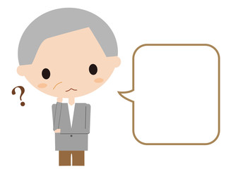 シニア男性　悩むイラスト