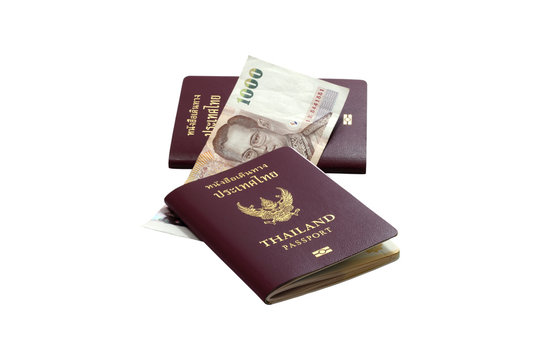 thailand passport with thai money