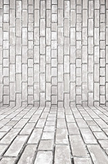 Fototapeta premium Old white gray brick room background