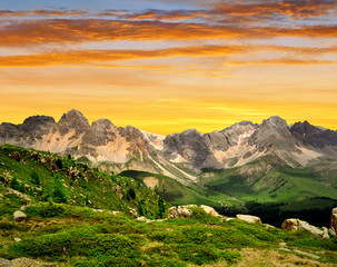 Val di San Pellegrino in the sunset - Italy Alps