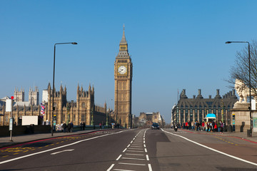 Fototapeta na wymiar Westminster bridge in London, United Kingdom.