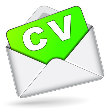 vector cv by mail icon