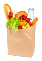 Fototapeten Einkaufstasche gefüllt mit Lebensmitteln © stockphoto-graf