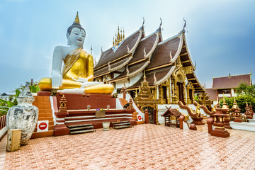 Thai Buddhist Temple in Chiang Mai,Thailand - obrazy, fototapety, plakaty