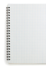 checked notebook  on white