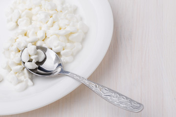 Curd,Cottage cheese on a plate