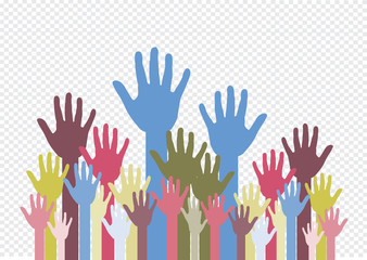 colorful silhouette hands background design