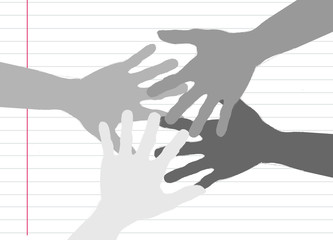 colorful silhouette hands background design